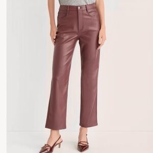 LOFT Brown Faux Leather Pants